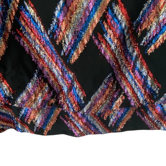 Vintage Gossamer styled by Donald Curtis Metallic Lame Multicolor Black Blouse - Picture 5 of 7